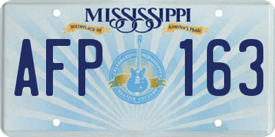 MS license plate AFP163