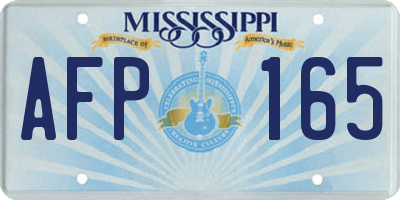 MS license plate AFP165