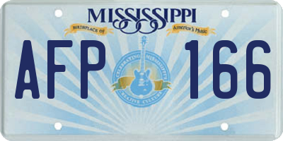 MS license plate AFP166