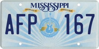 MS license plate AFP167