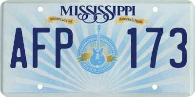 MS license plate AFP173
