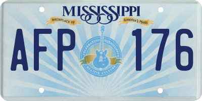MS license plate AFP176