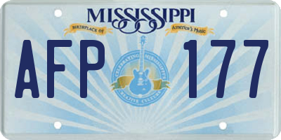 MS license plate AFP177