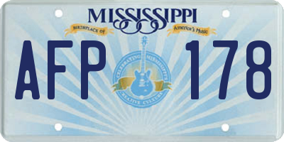 MS license plate AFP178