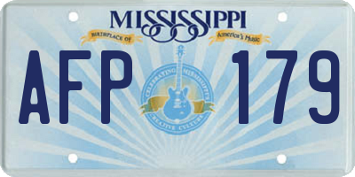 MS license plate AFP179