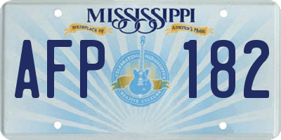 MS license plate AFP182
