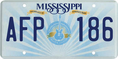 MS license plate AFP186