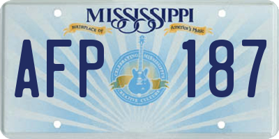 MS license plate AFP187