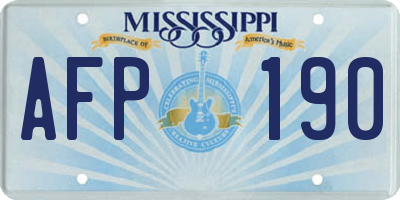 MS license plate AFP190