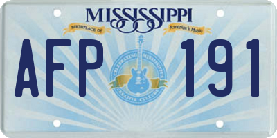 MS license plate AFP191