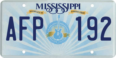 MS license plate AFP192