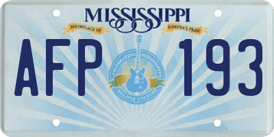 MS license plate AFP193