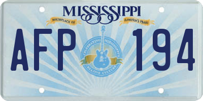 MS license plate AFP194