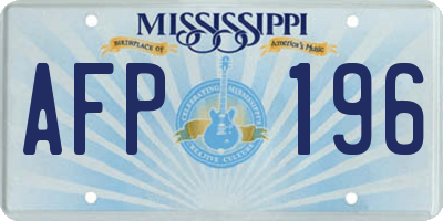 MS license plate AFP196