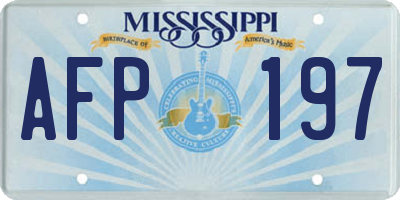 MS license plate AFP197