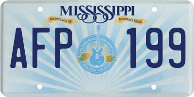 MS license plate AFP199