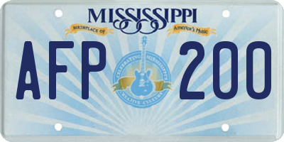 MS license plate AFP200