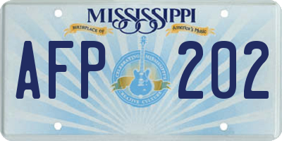 MS license plate AFP202