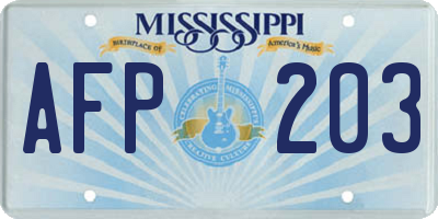 MS license plate AFP203