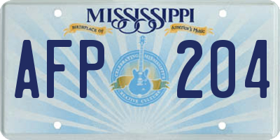 MS license plate AFP204