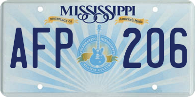 MS license plate AFP206
