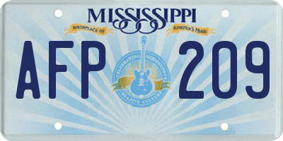 MS license plate AFP209
