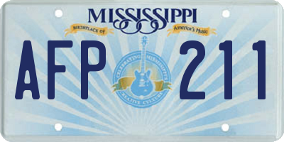 MS license plate AFP211