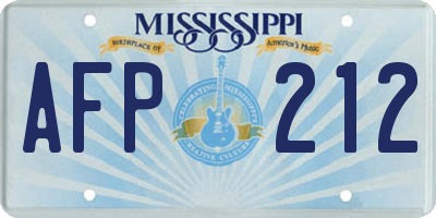 MS license plate AFP212