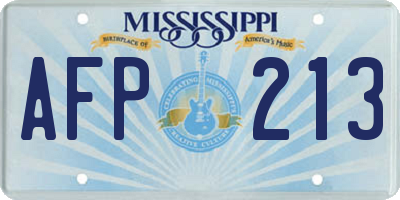 MS license plate AFP213