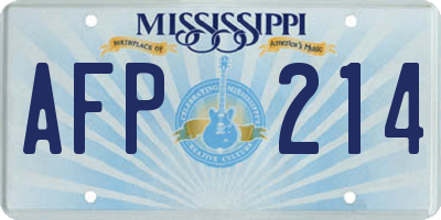 MS license plate AFP214