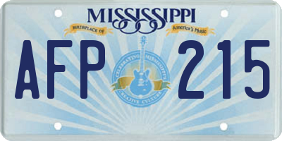MS license plate AFP215
