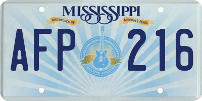 MS license plate AFP216