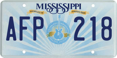 MS license plate AFP218