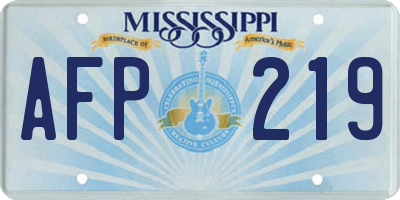 MS license plate AFP219