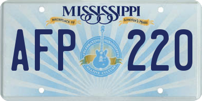 MS license plate AFP220