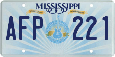 MS license plate AFP221