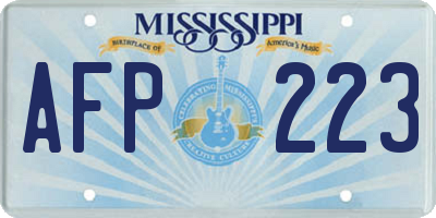 MS license plate AFP223