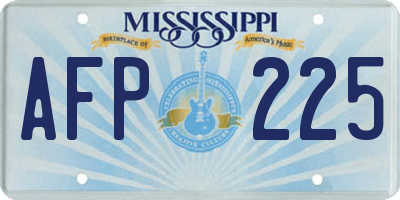 MS license plate AFP225
