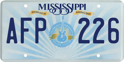 MS license plate AFP226