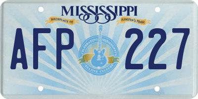 MS license plate AFP227