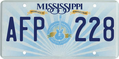 MS license plate AFP228