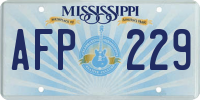 MS license plate AFP229