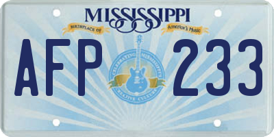 MS license plate AFP233