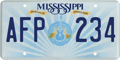 MS license plate AFP234