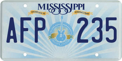 MS license plate AFP235
