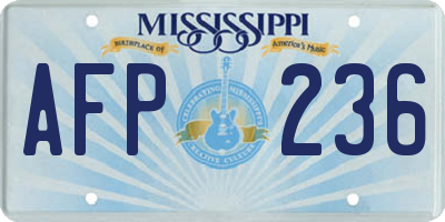 MS license plate AFP236