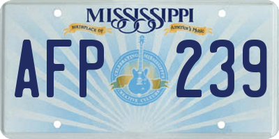 MS license plate AFP239