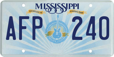 MS license plate AFP240