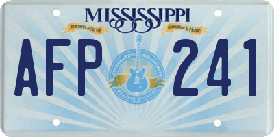 MS license plate AFP241