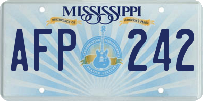MS license plate AFP242